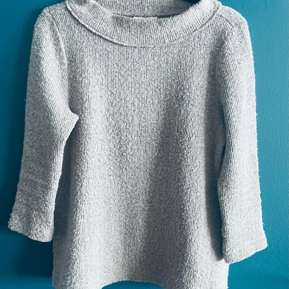 LOFT Light Gray Mock Neck Sweater